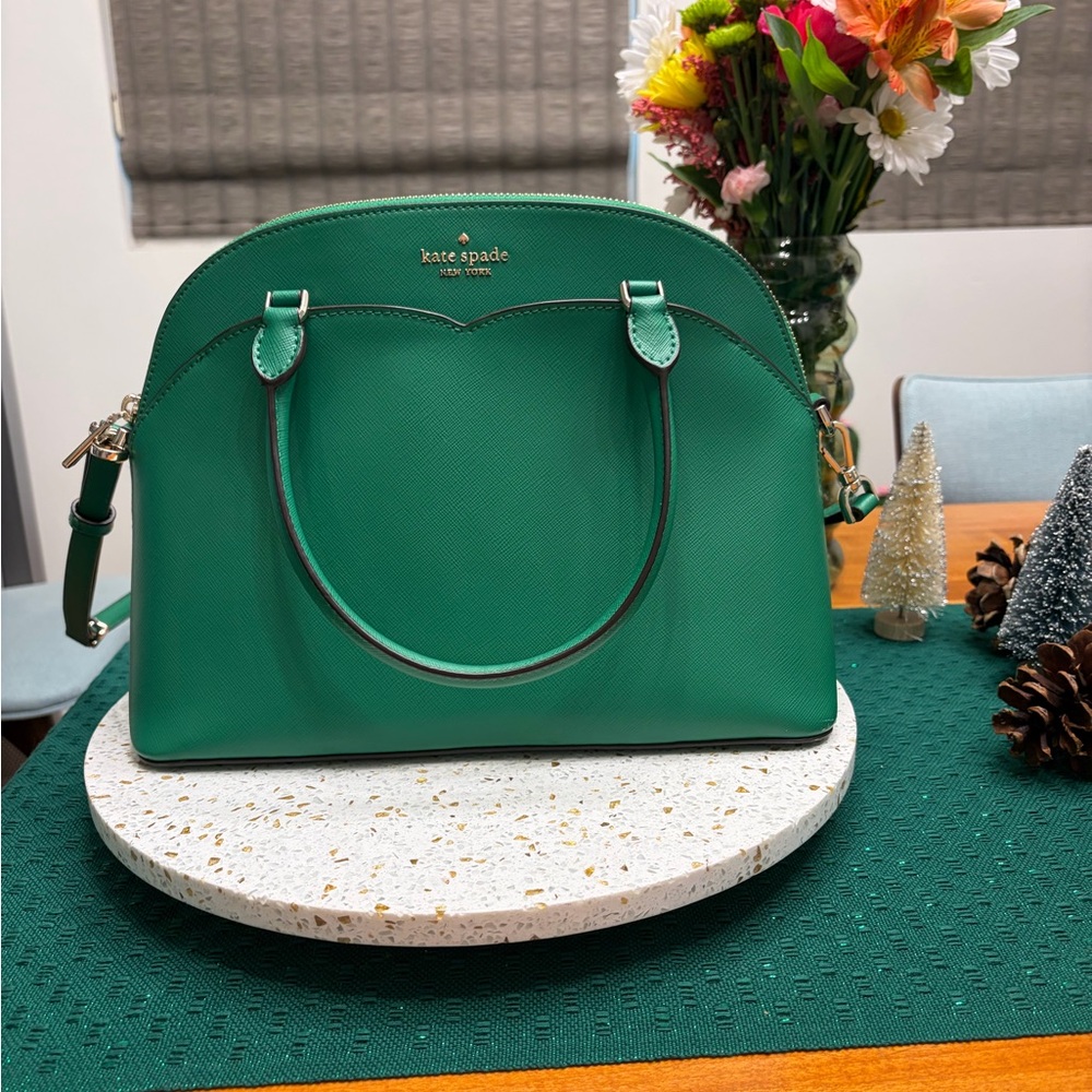 Kate Spade Payton Medium Dome Satchel in Kelly Green